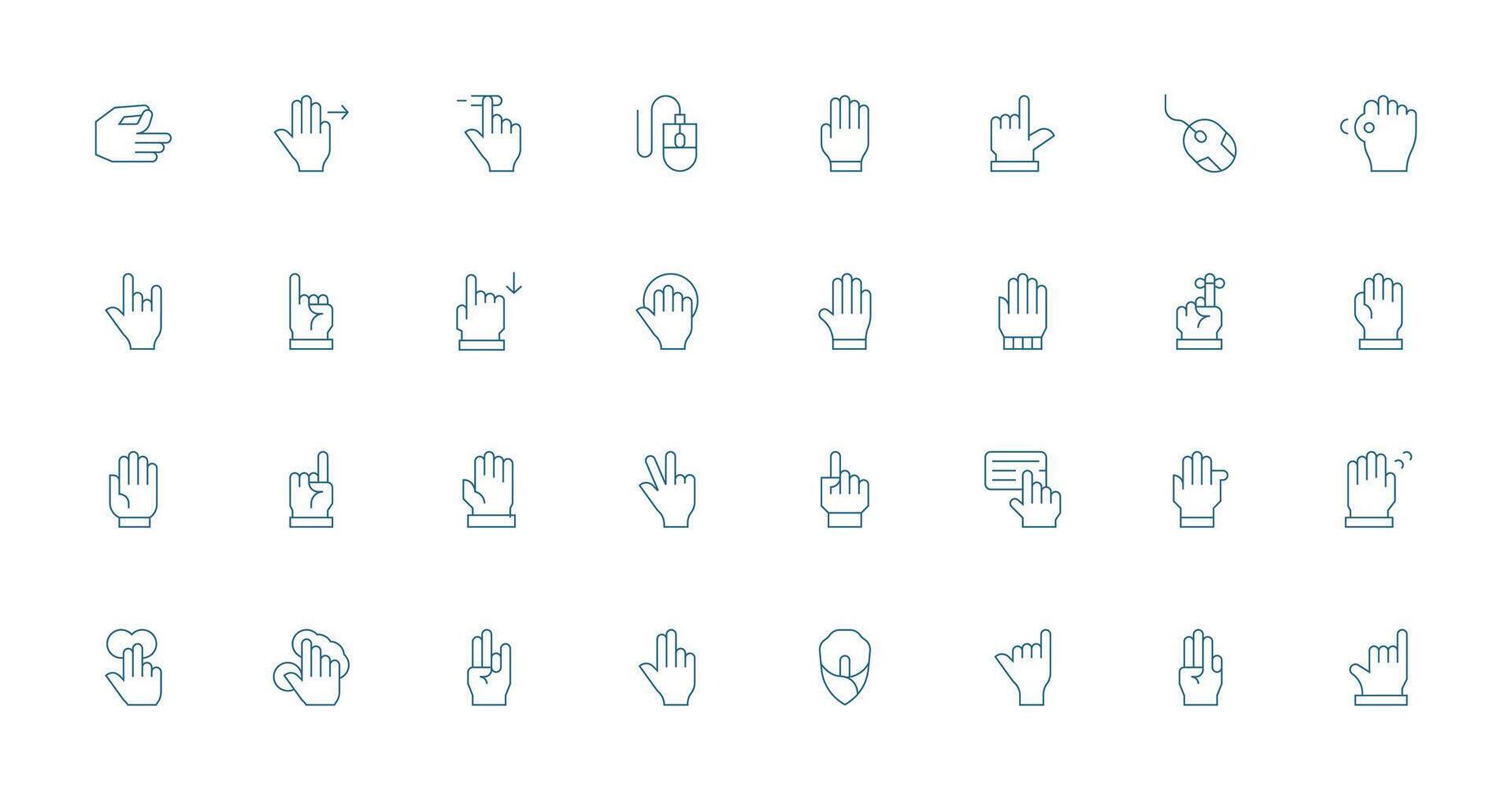 Click including 32 Thin Line Illustrations Icon Set for Apps vector