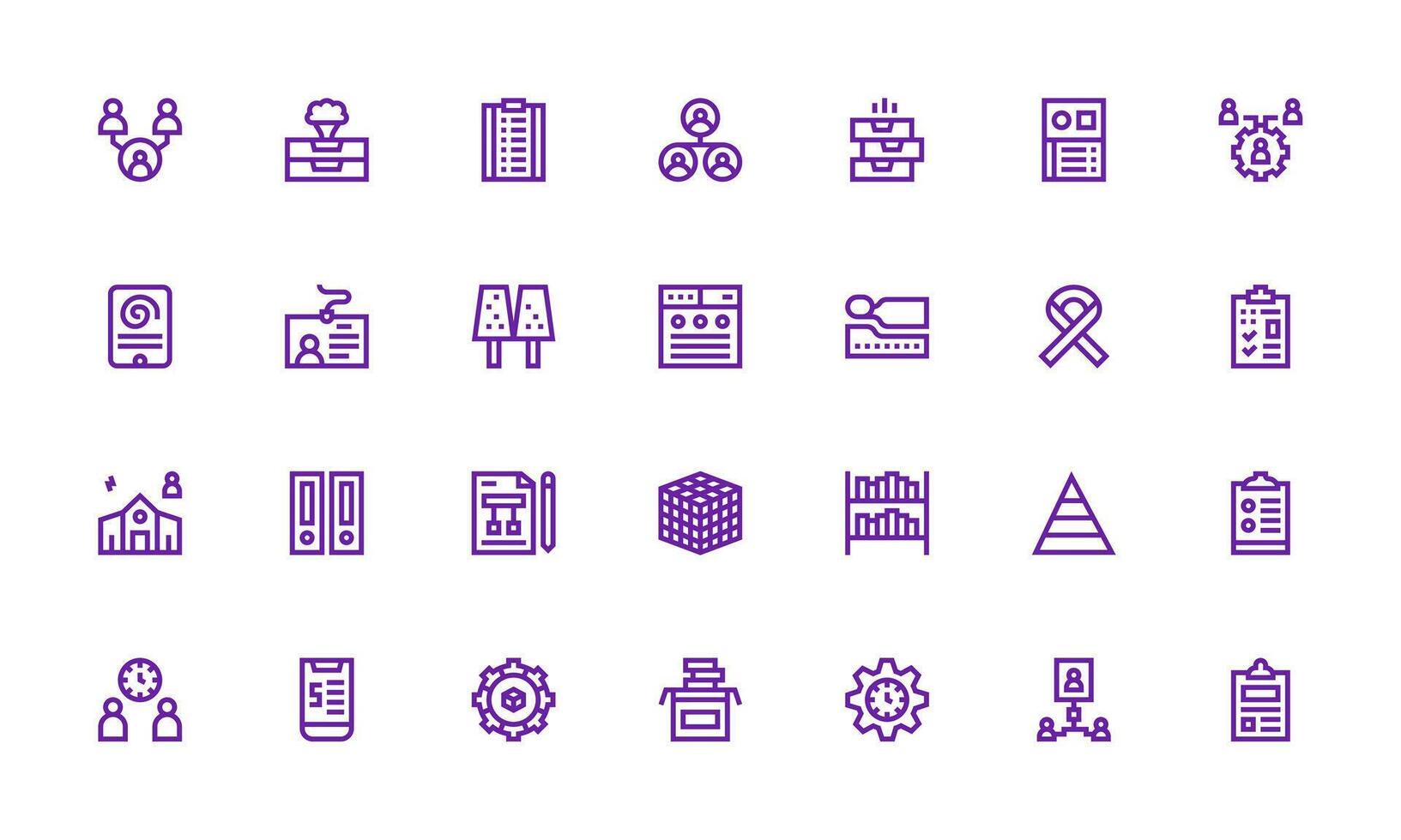Organization Icon Set with 28 Bold Line Graphics Multi-Purpose Icon Set vector