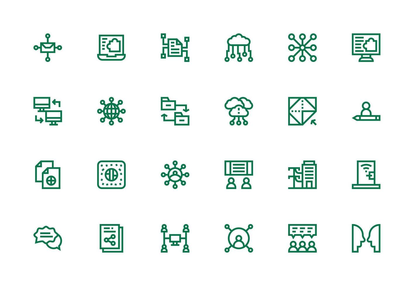 Sharing Design Icons featuring 24 in Thick Line Line Style High-Resolution Icons for Any Platform vector