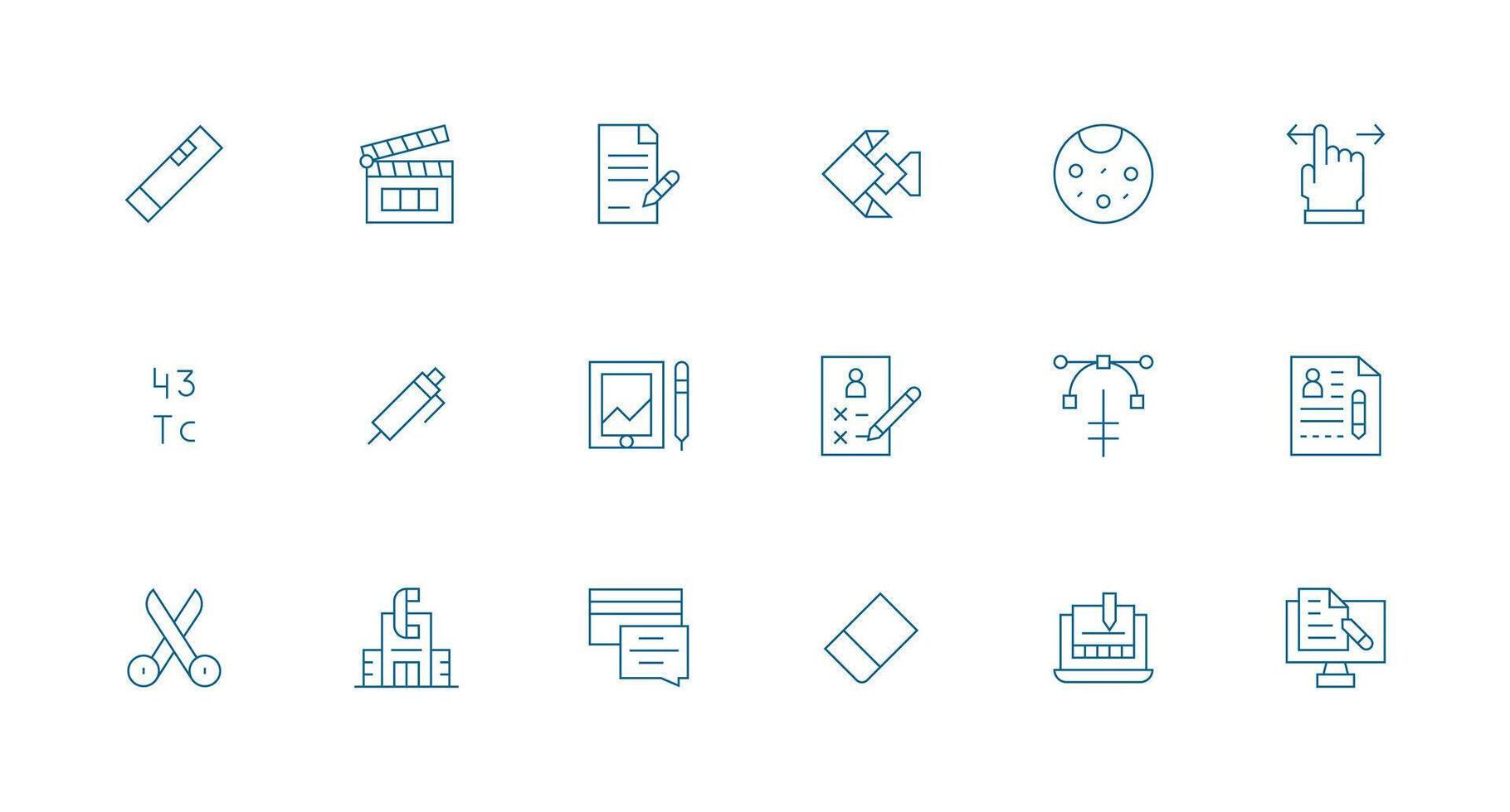 18 Minimal Line Vectors for Editing Theme Line Icon Collection