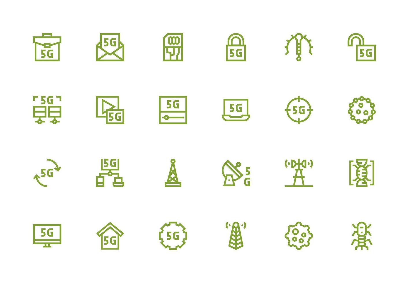 24 Thick Line Line Style Icons from Cellular Collection Clean Set for Layout Prototypes vector