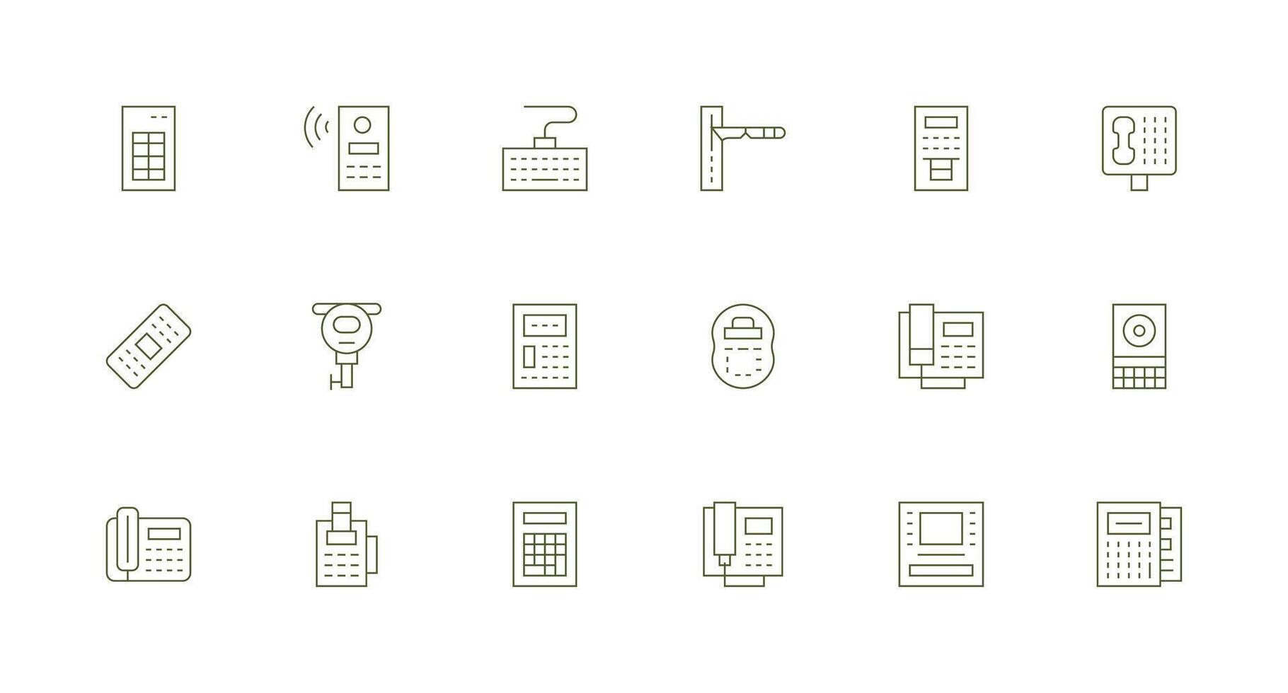 18 Minimal Line Style Icons from Keypad Collection Reliable Icons for All Interfaces vector