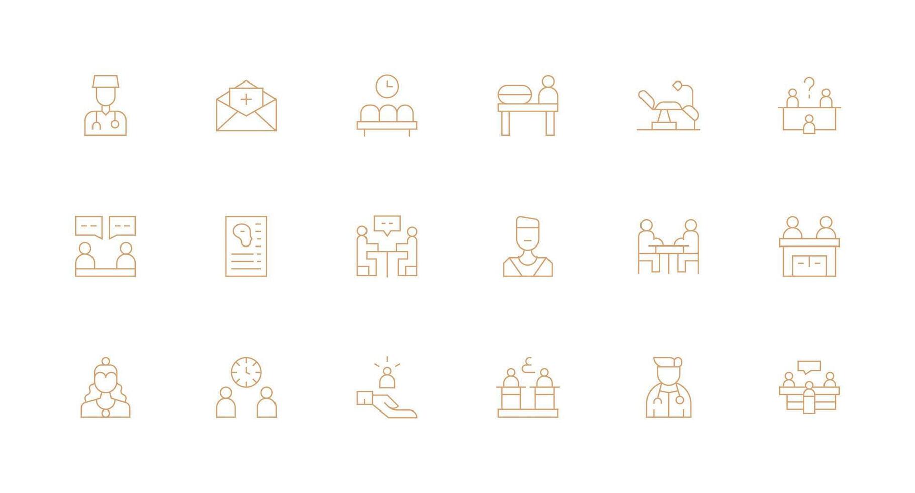 Consultation Design Icons featuring 18 in Minimal Line Style All Device Compatible Icon Set vector