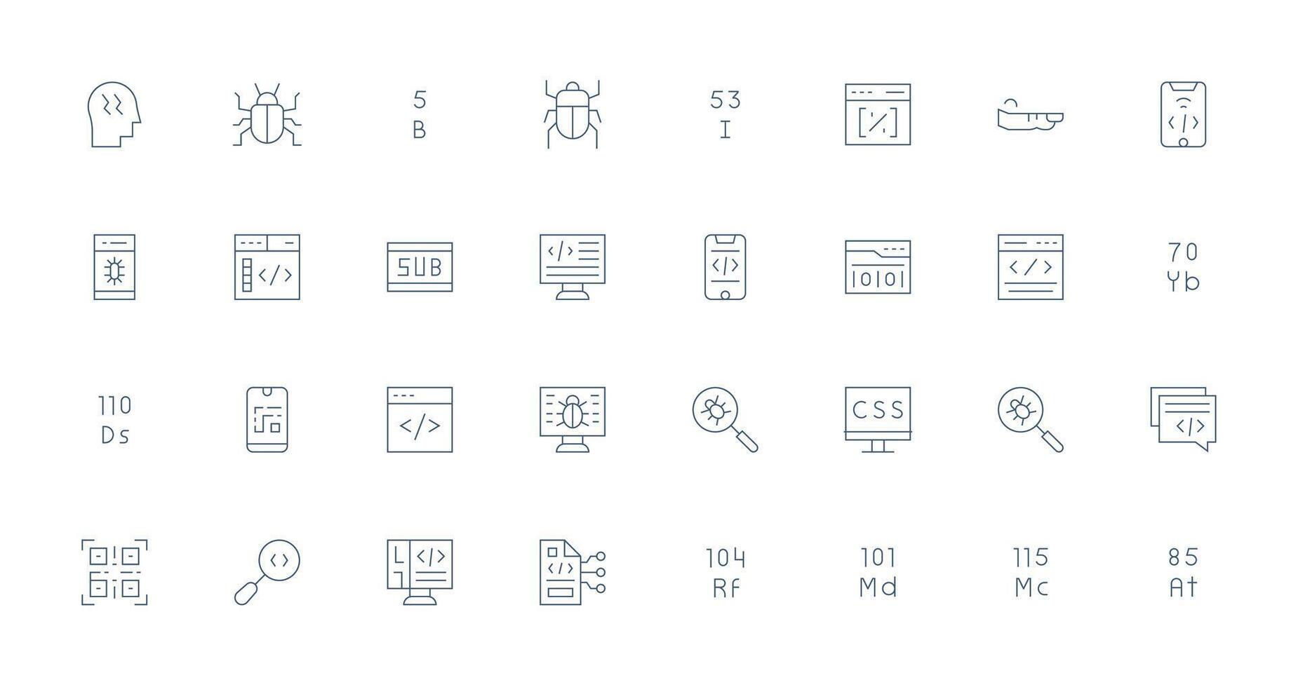 código conjunto con 32 Delgado línea íconos ui icono conjunto vector