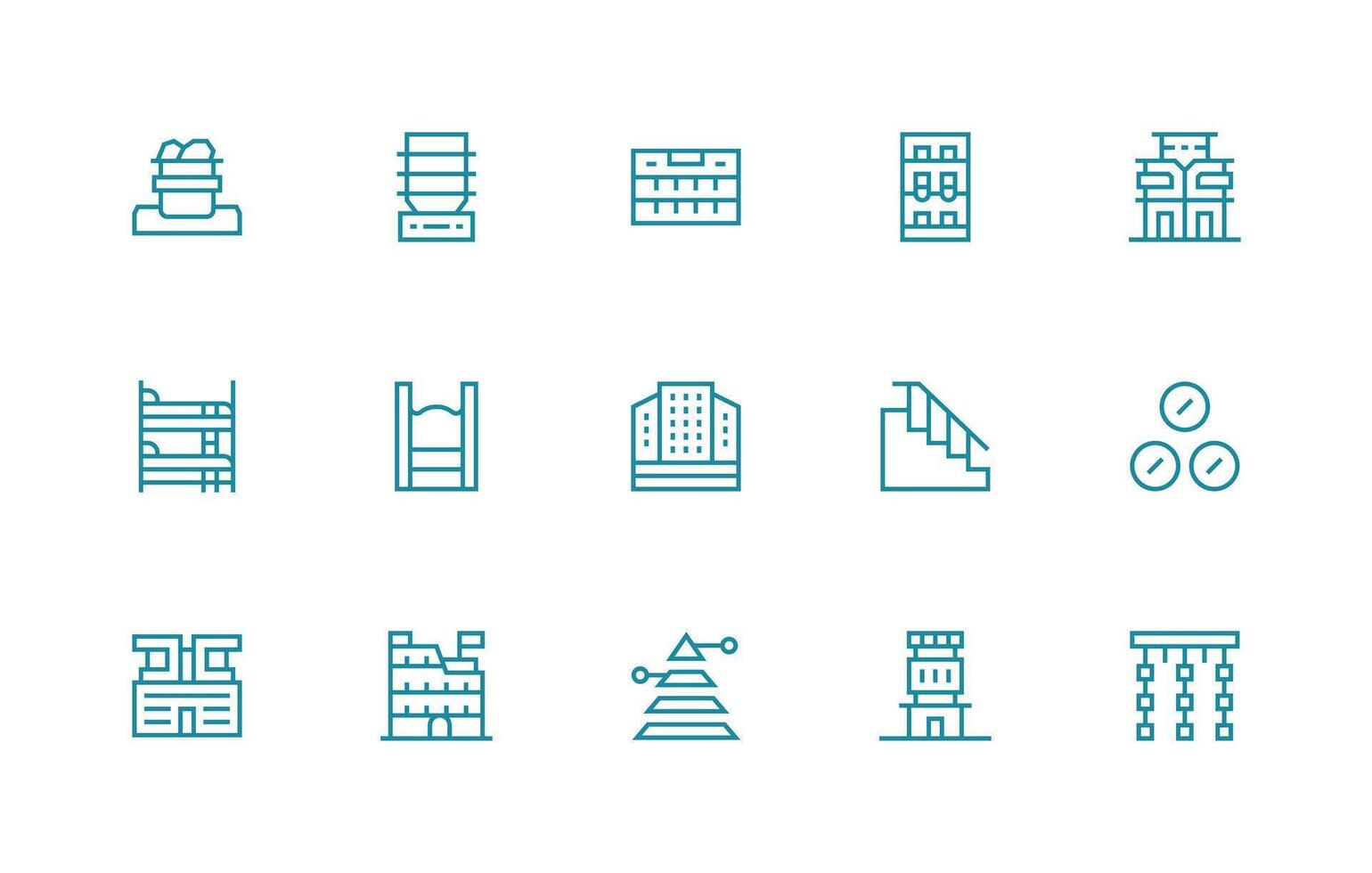 15 regular línea vectores para multi nivel tema píxel Perfecto íconos para moderno aplicaciones