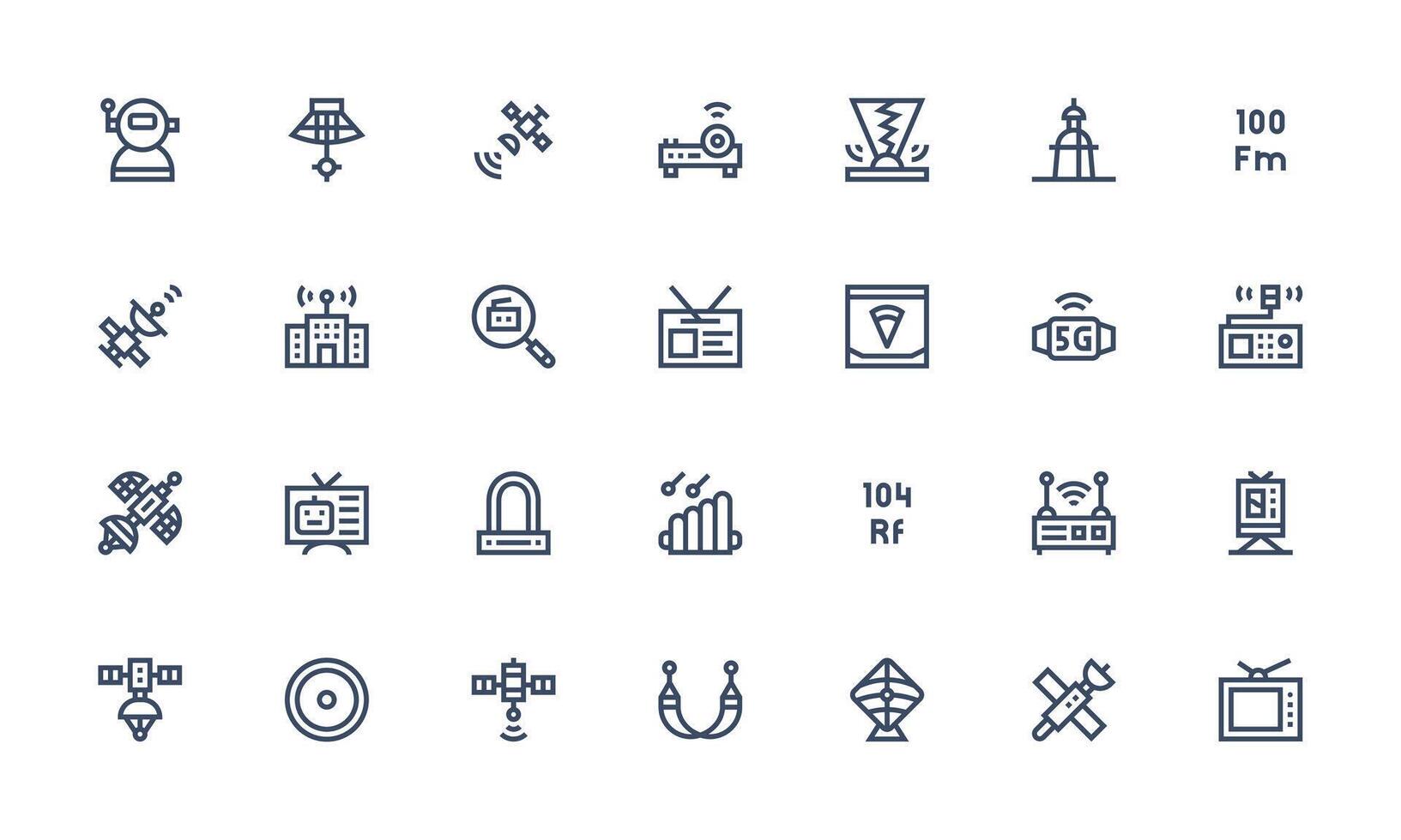 28 Icons for Antenna in Bold Line Format Flexible Icon System for Web Interfaces vector