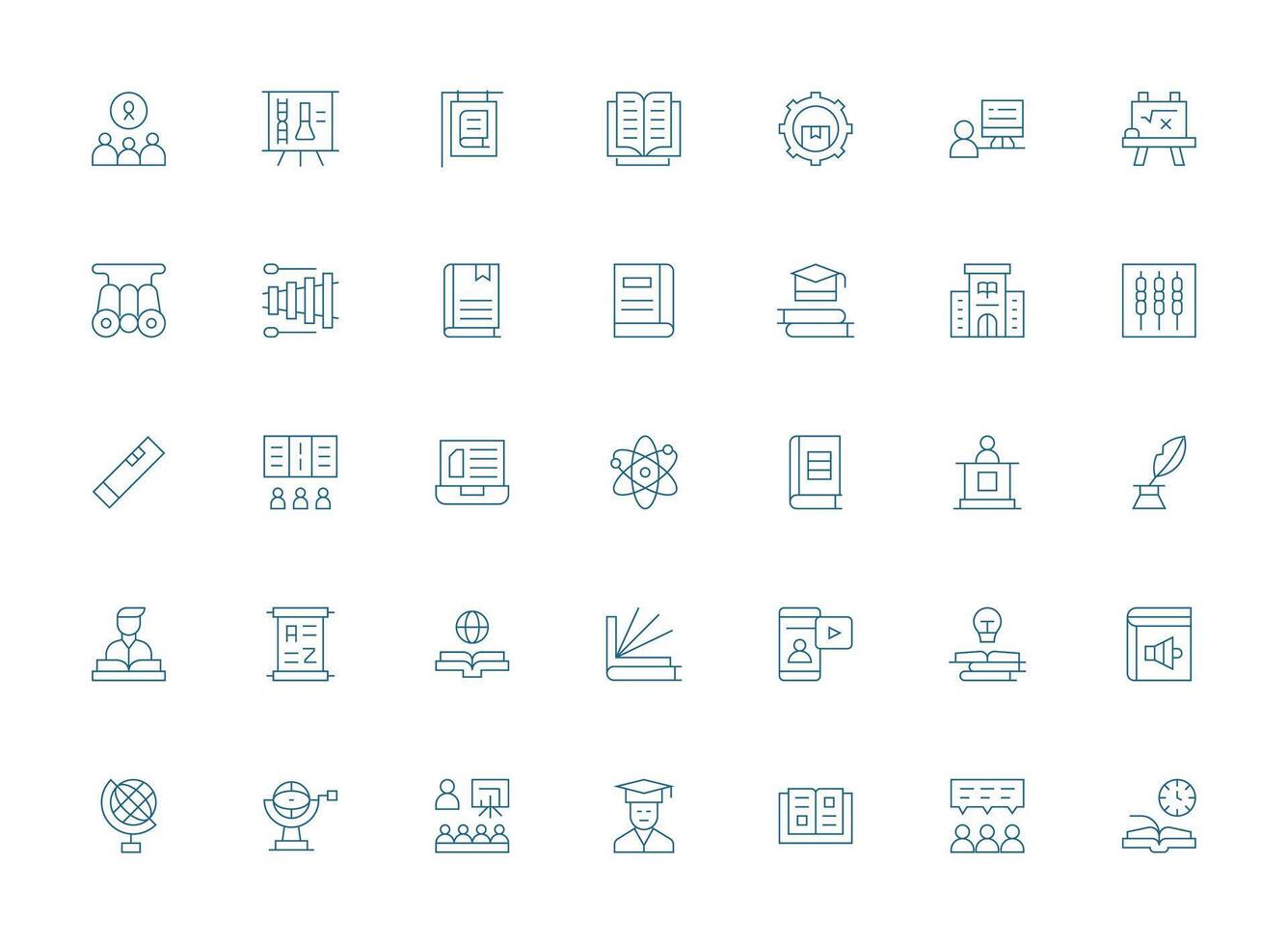 35 Light Line Vectors for Learning Theme Scalable Icons for All Themes