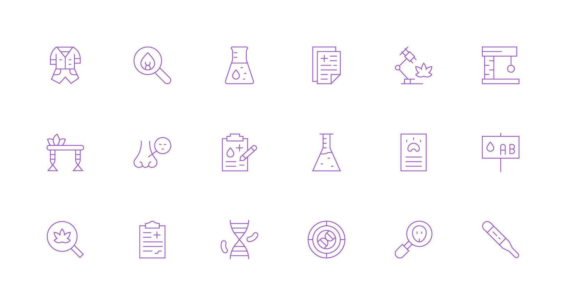 Testing Set with 18 Minimal Line Icons All-Purpose Icon Design Pack vector