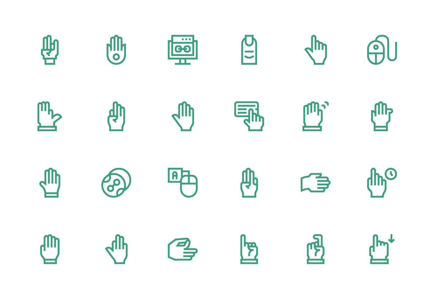 Click including 24 Thick Line Line Illustrations Interface Icons for Daily Use vector