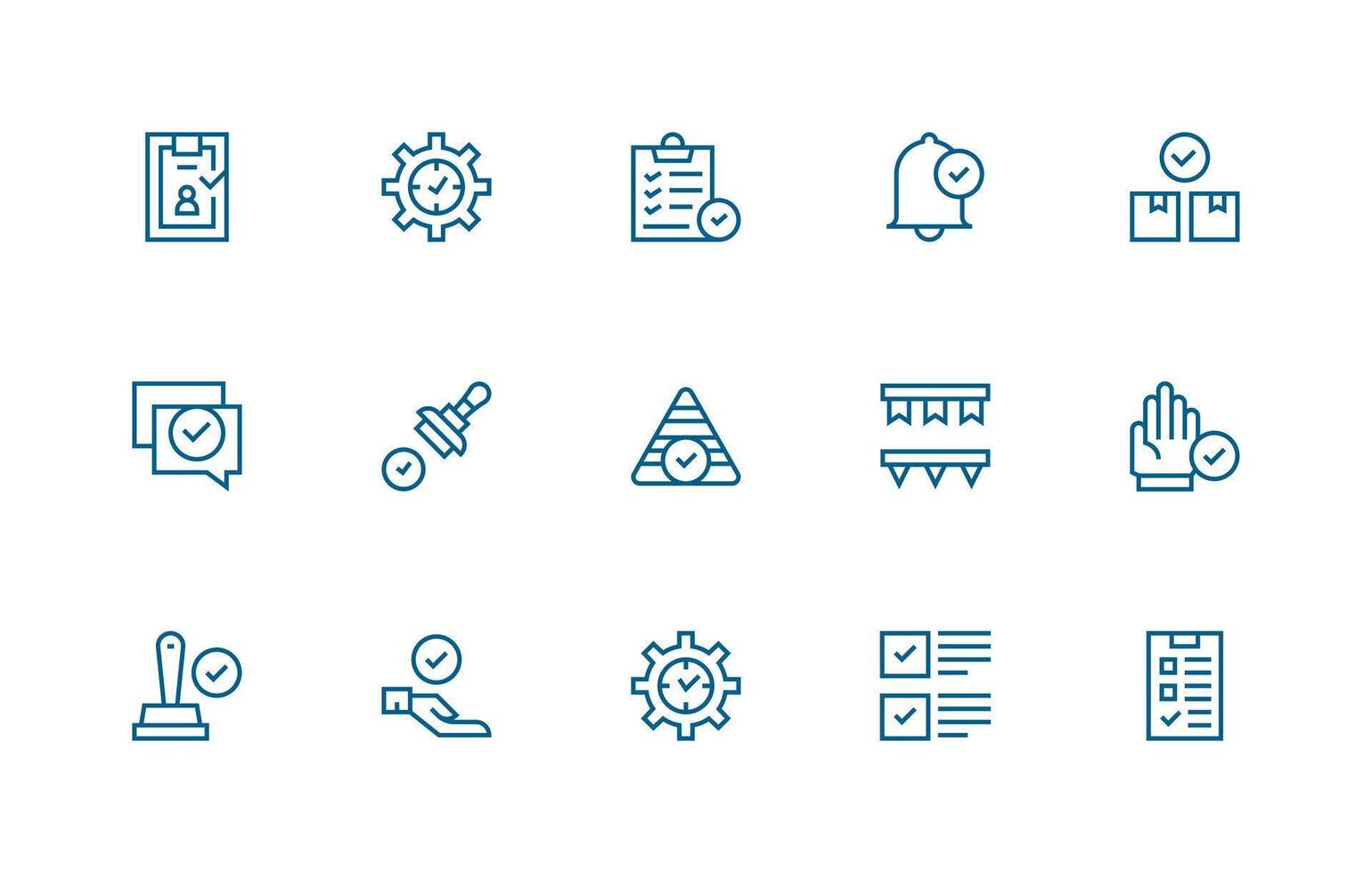 15 Regular Line Icons for Done Graphics Theme-Based Icon Pack vector