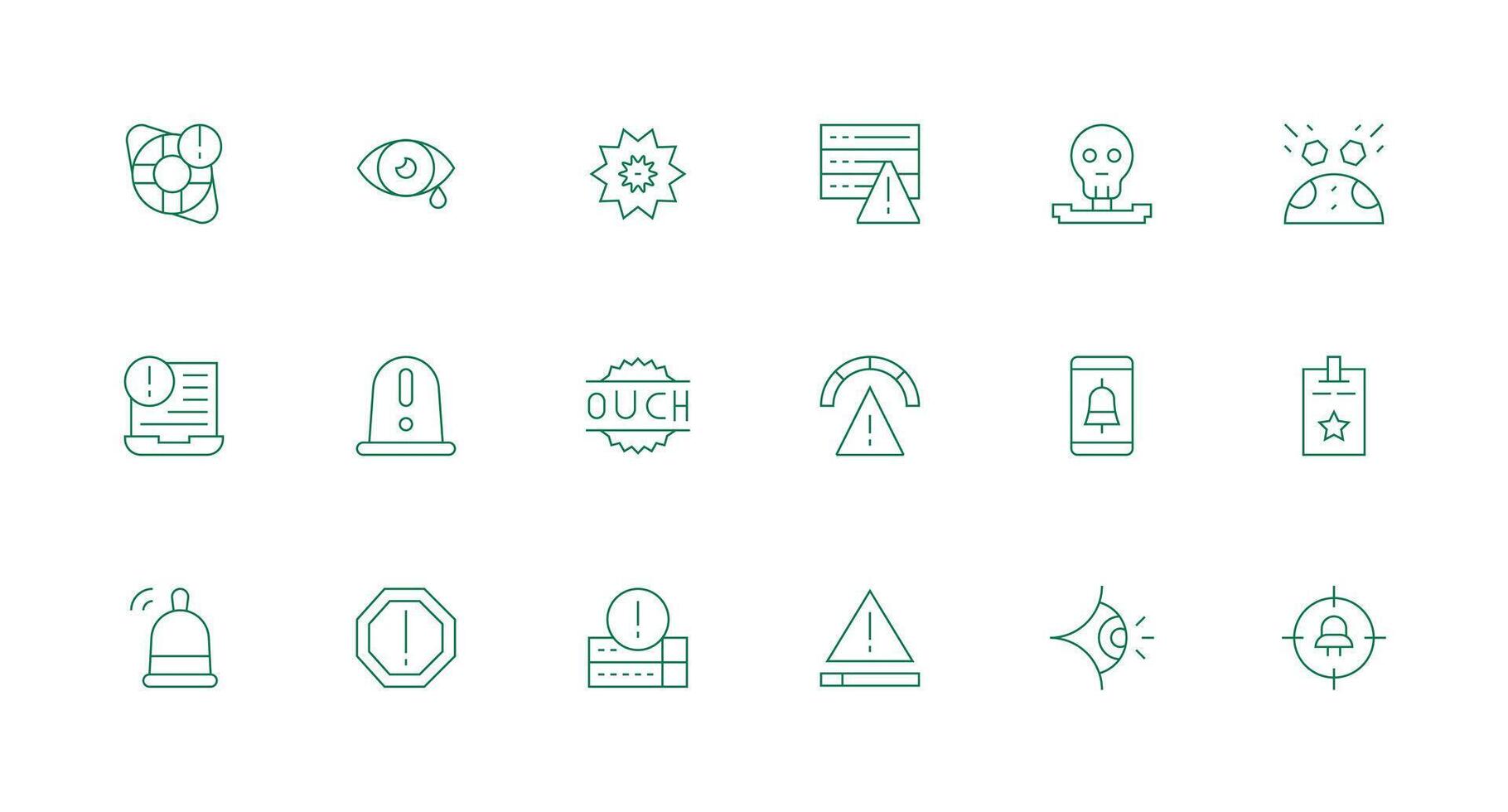 18 Icons for Critical in Minimal Line Format Multi-Style Icon Collection vector