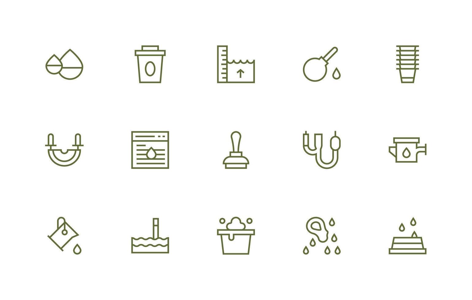 Overflow Set with 15 Regular Line Icons Sharp Icons for Presentations vector