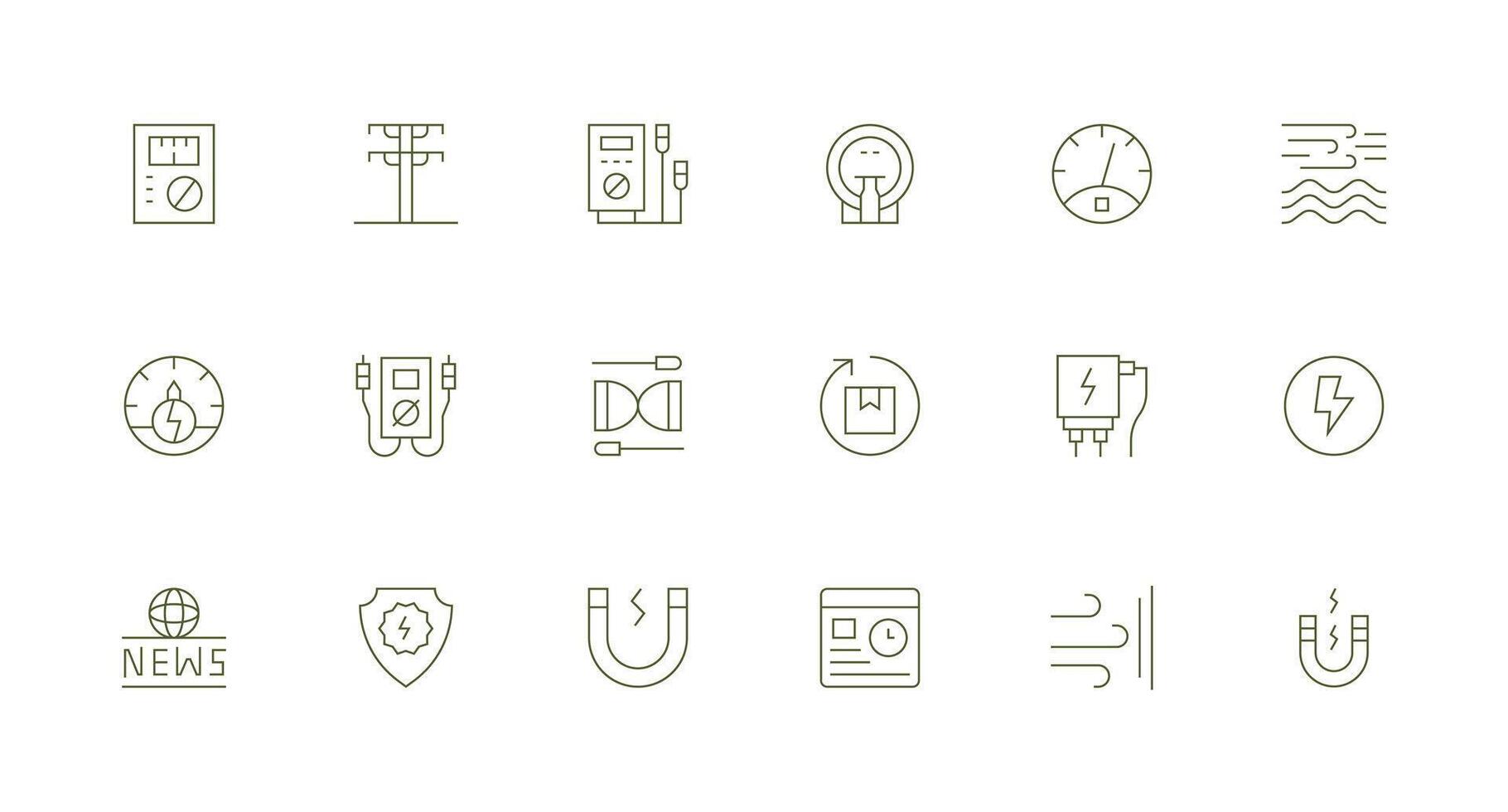 Current Icon Set with 18 Minimal Line Graphics Responsive Icon Set for Flexible Layouts vector