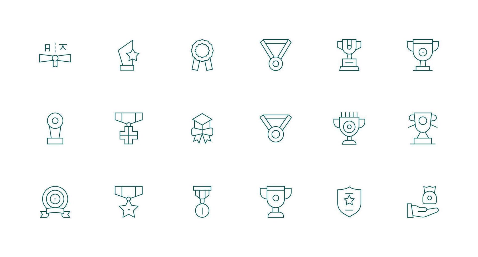18 Minimal Line Designs for Recognition Award Icons Interface Icon Collection for Daily Projects vector
