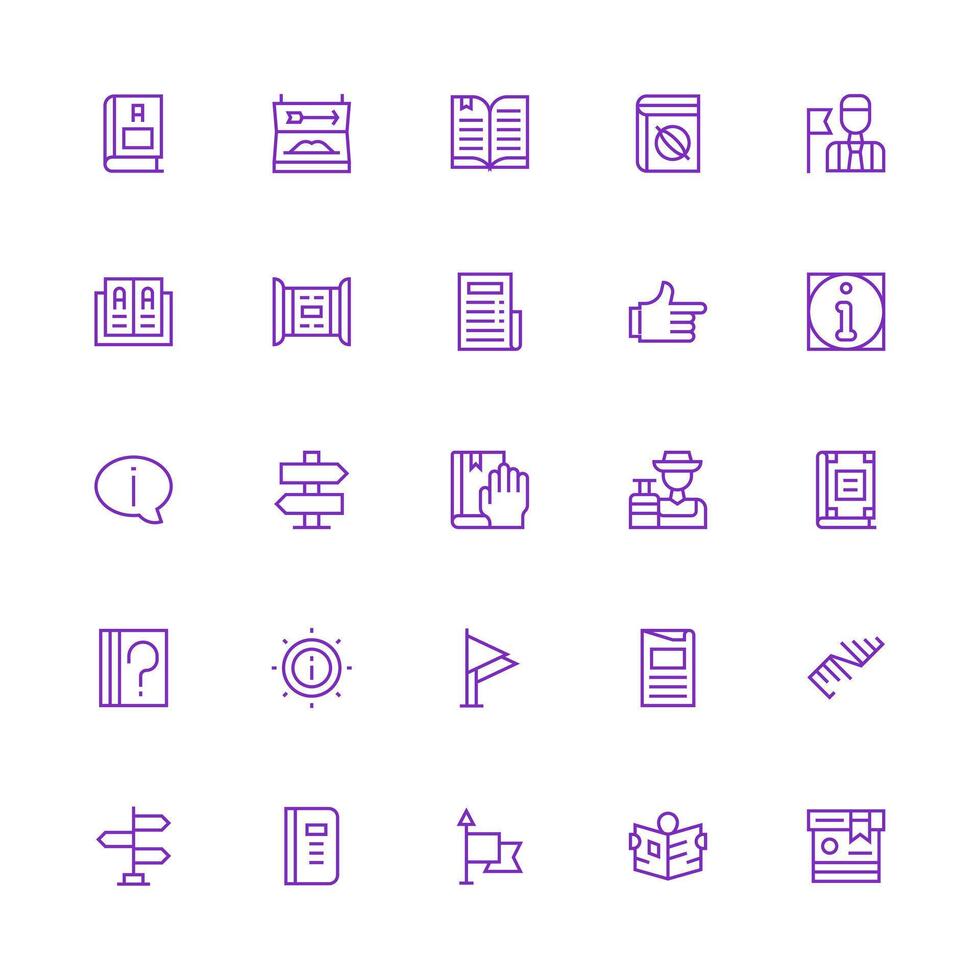 Guide Icon Collection with 25 Medium Stroke Outline Designs Multi-Purpose Icon Set vector