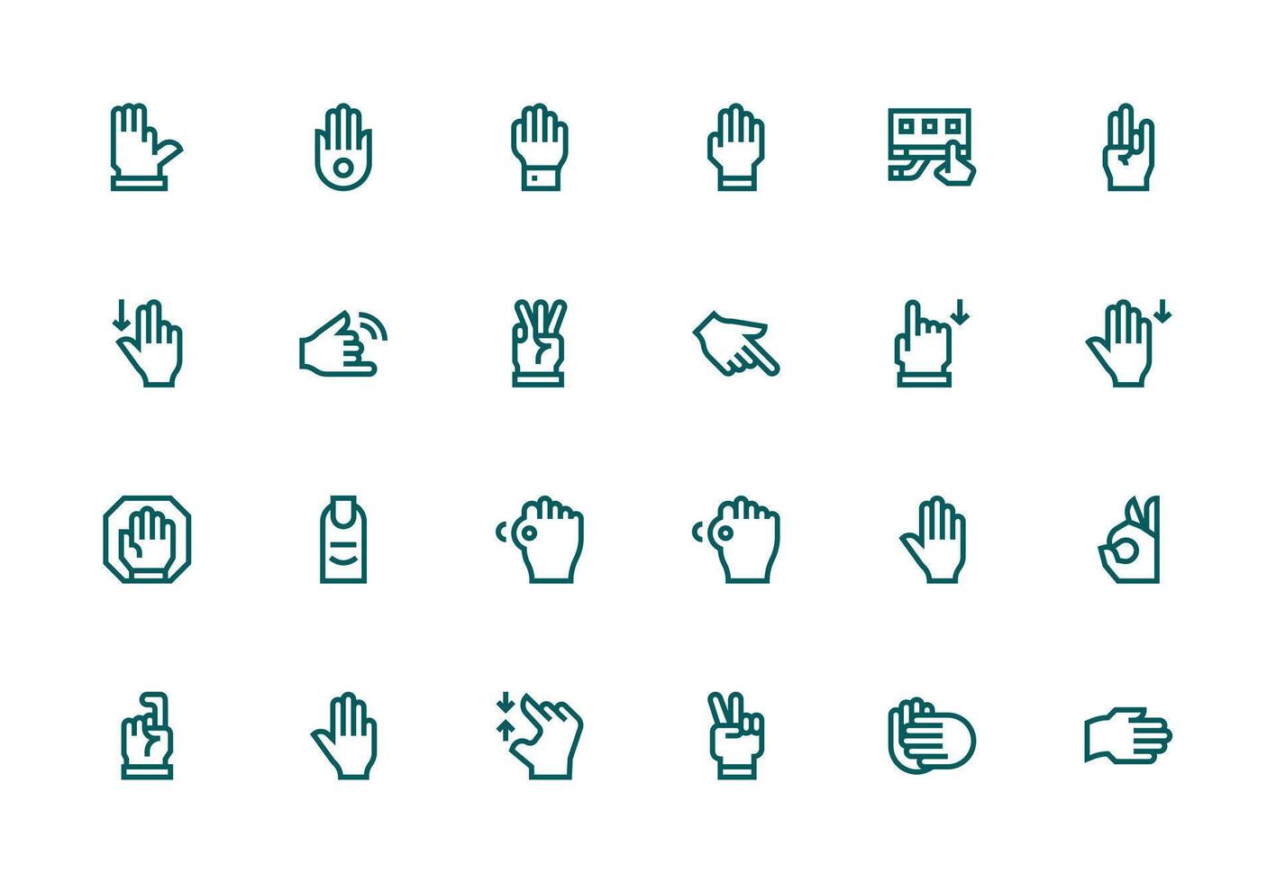 24 Thick Line Line Style Icons from Gesture Collection Complete Icon Bundle for Web Design vector