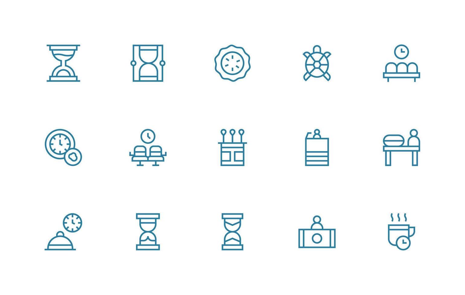 Waiting Visual Pack containing 15 Regular Line Icons Dashboard Icon Series vector