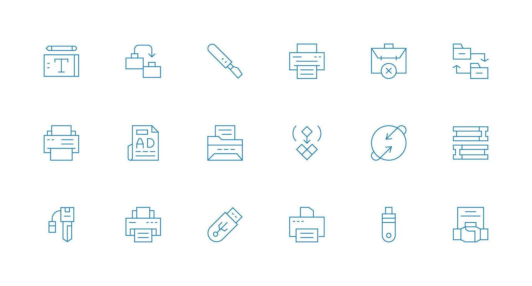 Copy Icon Collection with 18 Minimal Line Designs Interface Icons for Daily Use vector