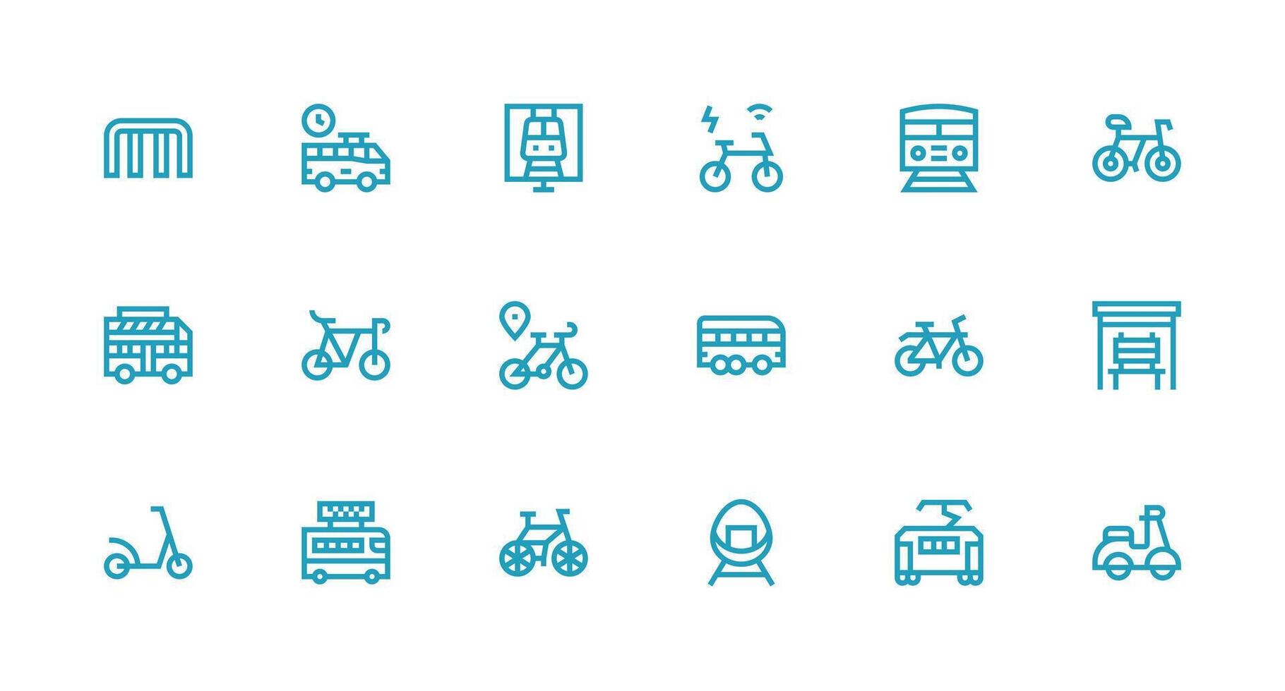 Strong Stroke Line Icons from Commuter Set with 18 Vectors Creative Icon Set