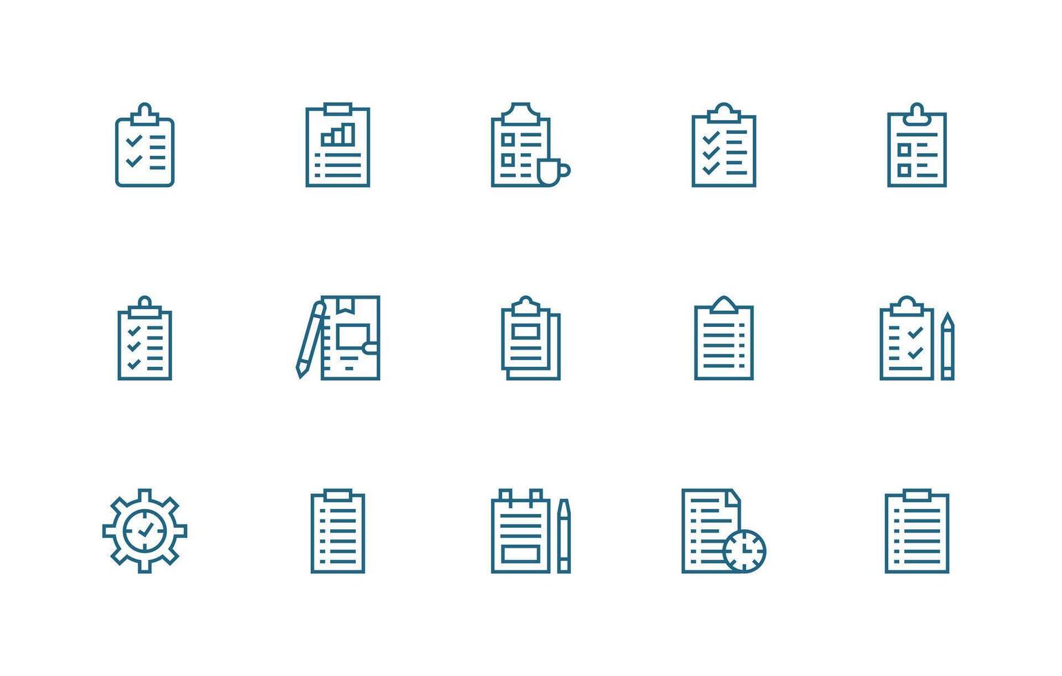 ToDo List Visual Pack containing 15 Regular Line Icons Interface Icon Collection for Daily Projects vector