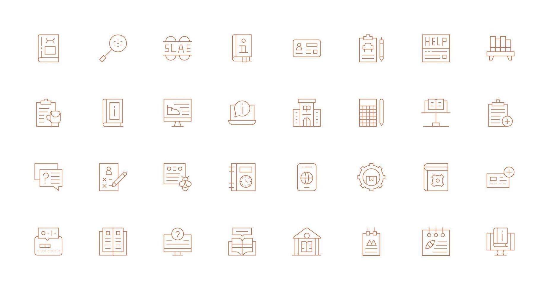 32 Documentation Icons in Thin Line Aesthetic Essential Icon Collection vector