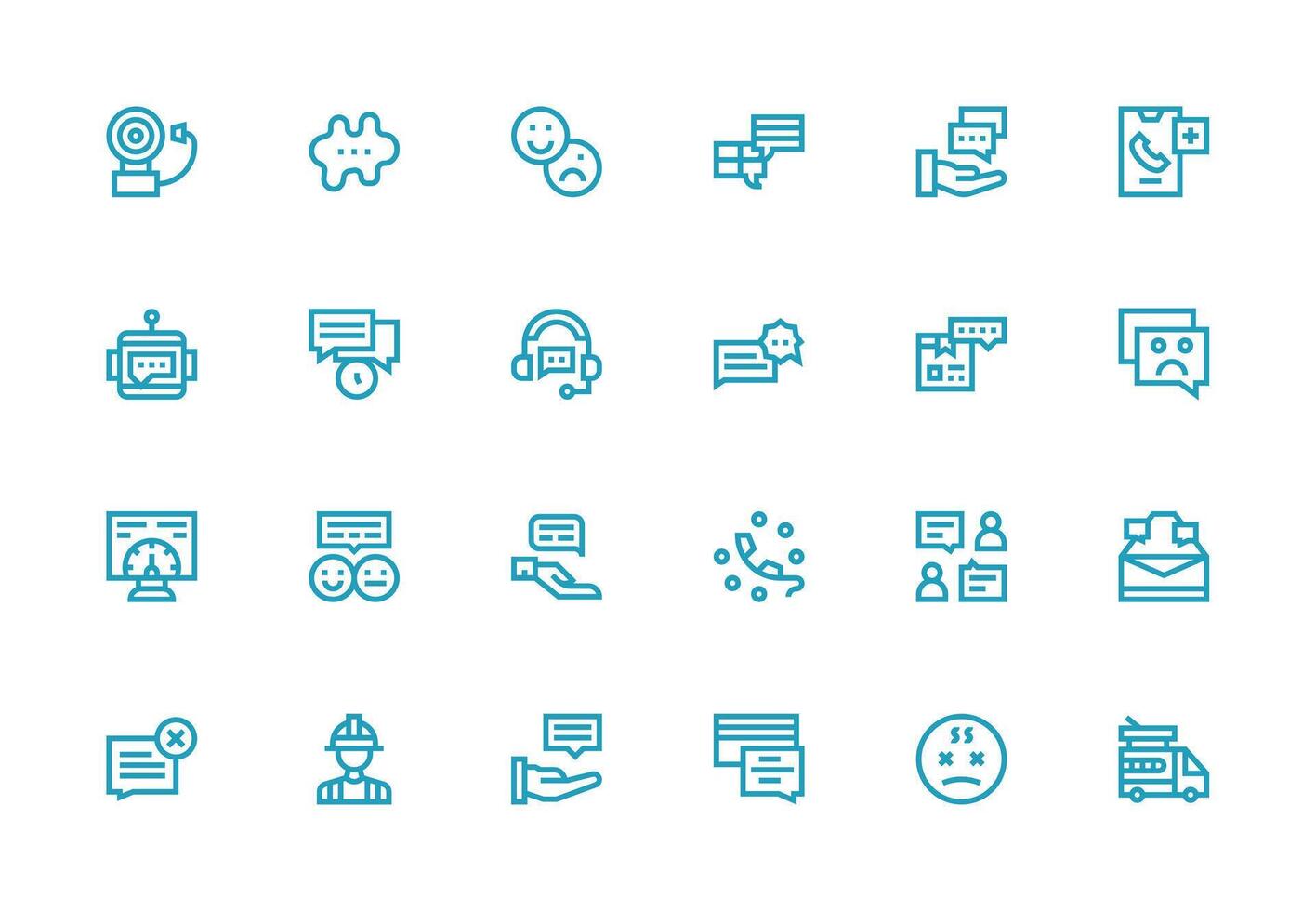 Response Design Icons featuring 24 in Thick Line Line Style Basic Icon Series vector