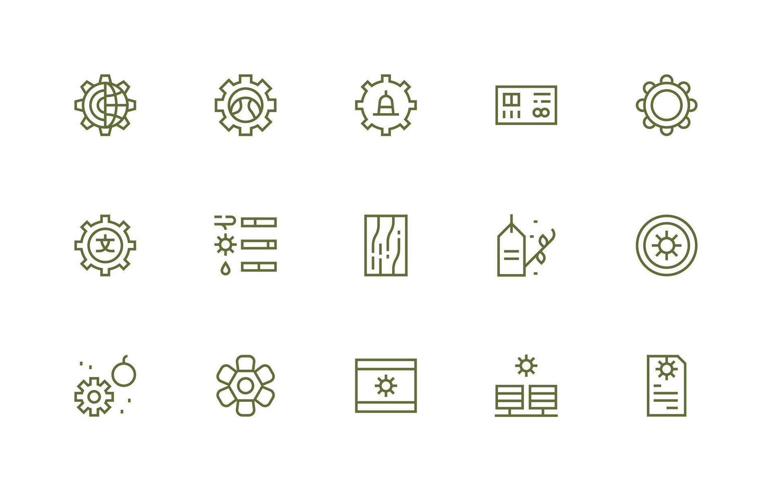 parámetros visual paquete conteniendo 15 regular línea íconos línea icono colección vector