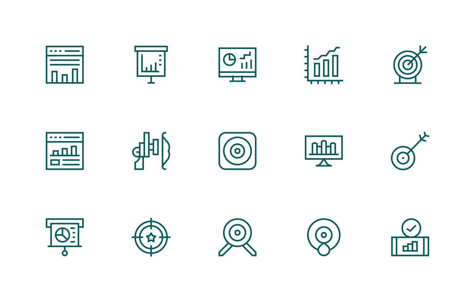 15 Icons for Kpi in Regular Line Format All-Purpose Icon Design Pack vector