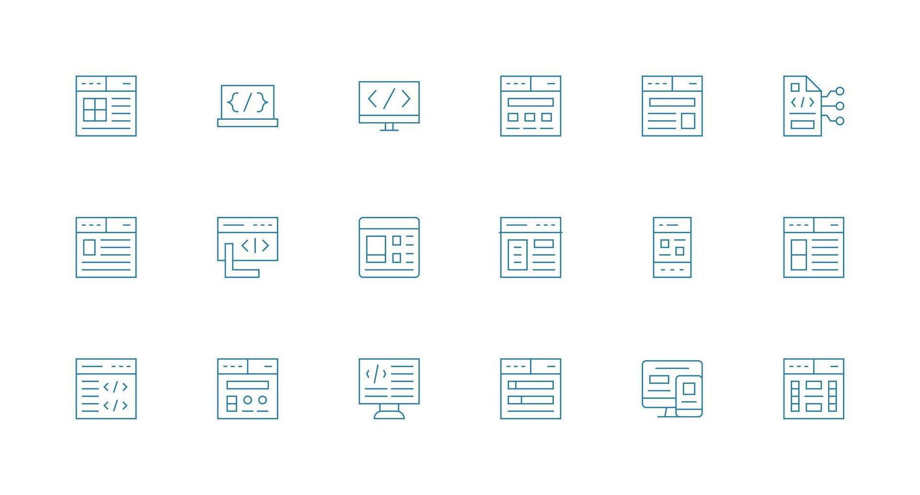 18 Minimal Line Vectors for Css Theme Well-Structured Icons for Creative Use
