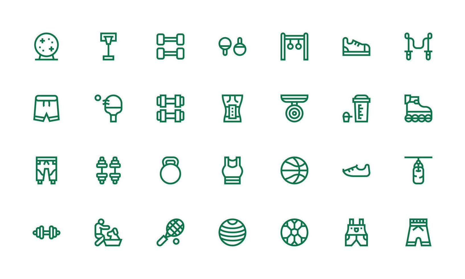 Exercise Visual Pack containing 28 Bold Line Icons Basic Icon Series vector
