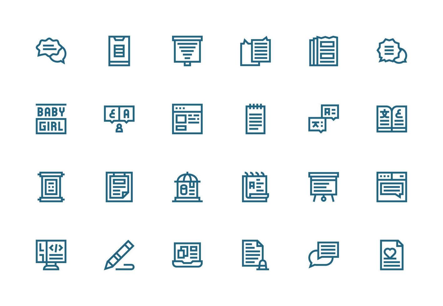24 Thick Line Line Vectors for Text Theme High-Resolution Icons for Any Platform