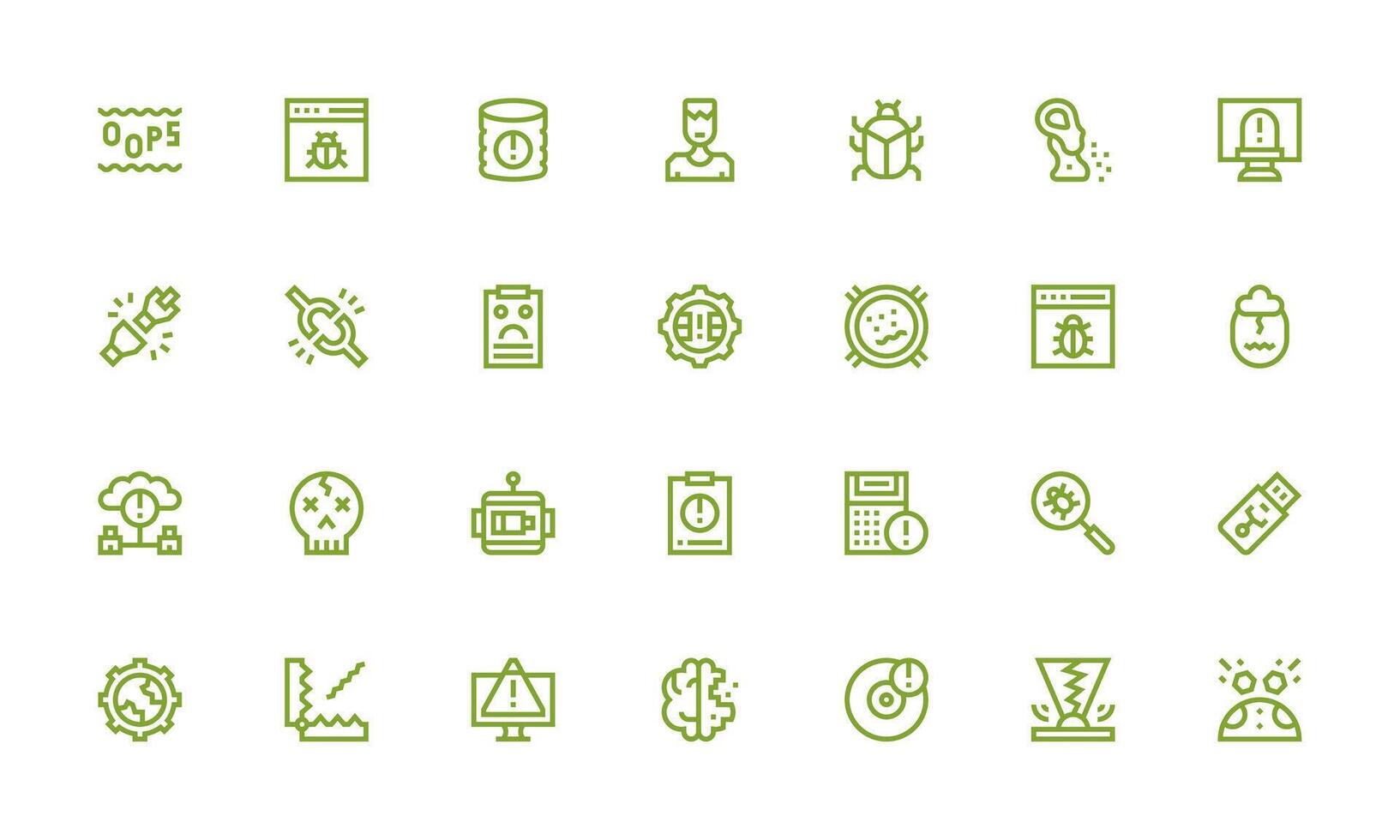 28 Bold Line Vectors for Malfunction Theme Interface Icons for Daily Use
