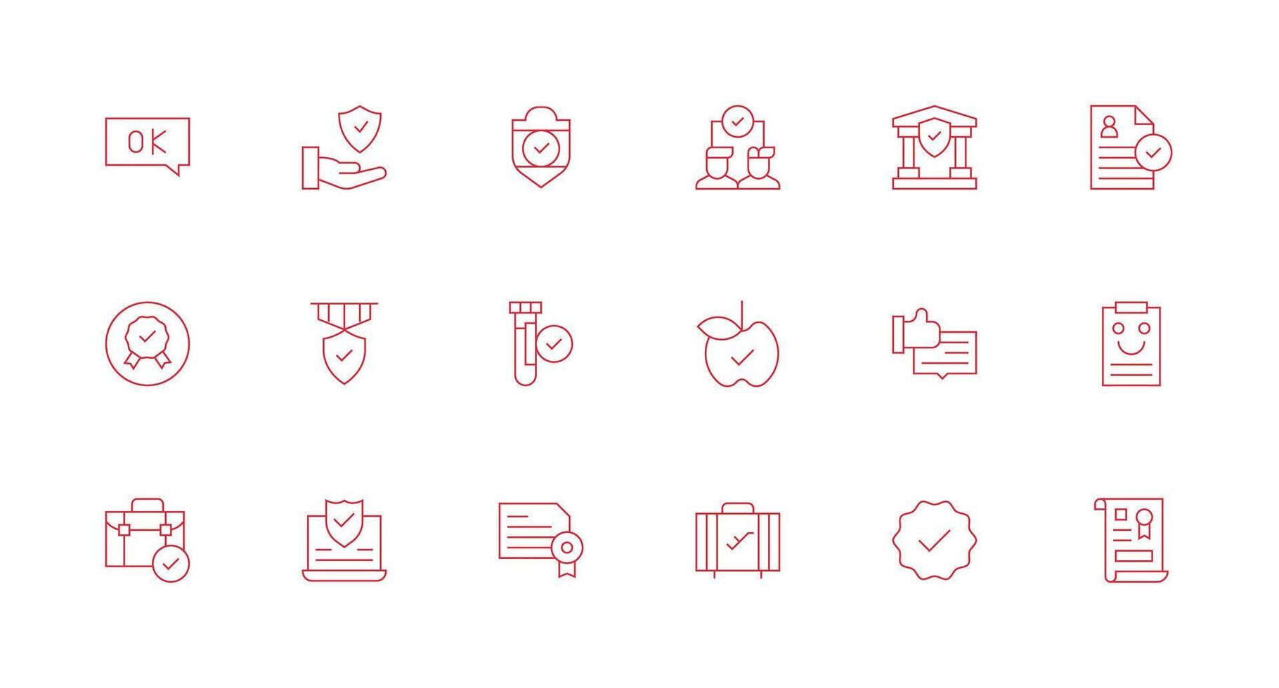 18 Minimal Line Designs for Compliant Icons Well-Structured Icons for Creative Use vector