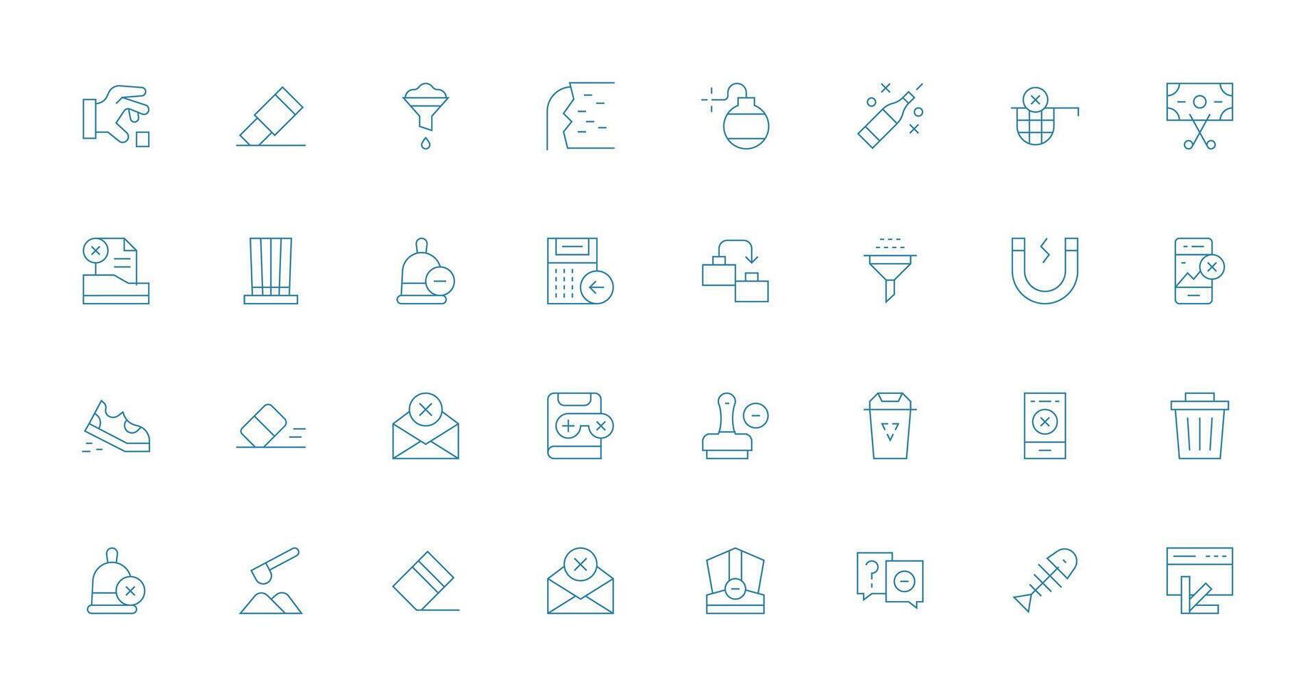 Thin Line Icons from Remove Set with 32 Vectors Layout Icon Collection