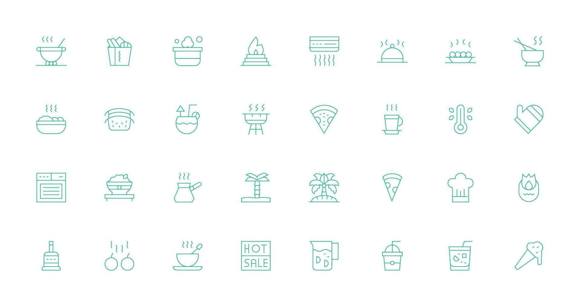 Hot featuring 32 Icons in Thin Line Design Minimal Icon Set for Interface Projects vector