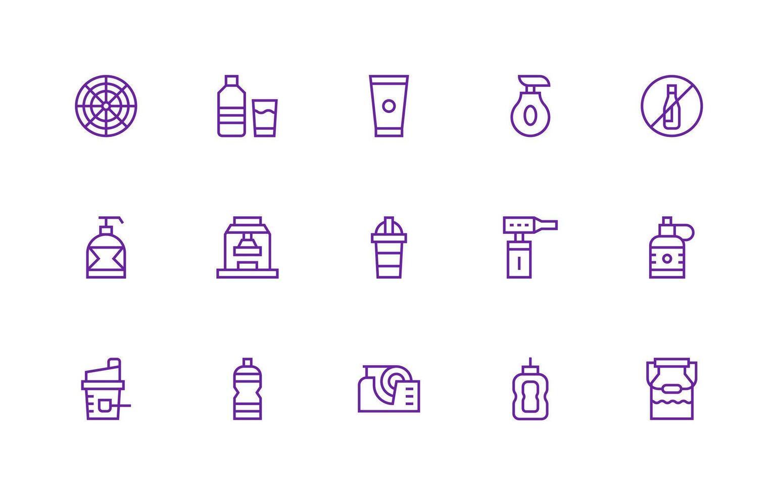 15 Regular Line Designs for Plastic Icons Scalable Icons for Cross-Platform Interfaces vector