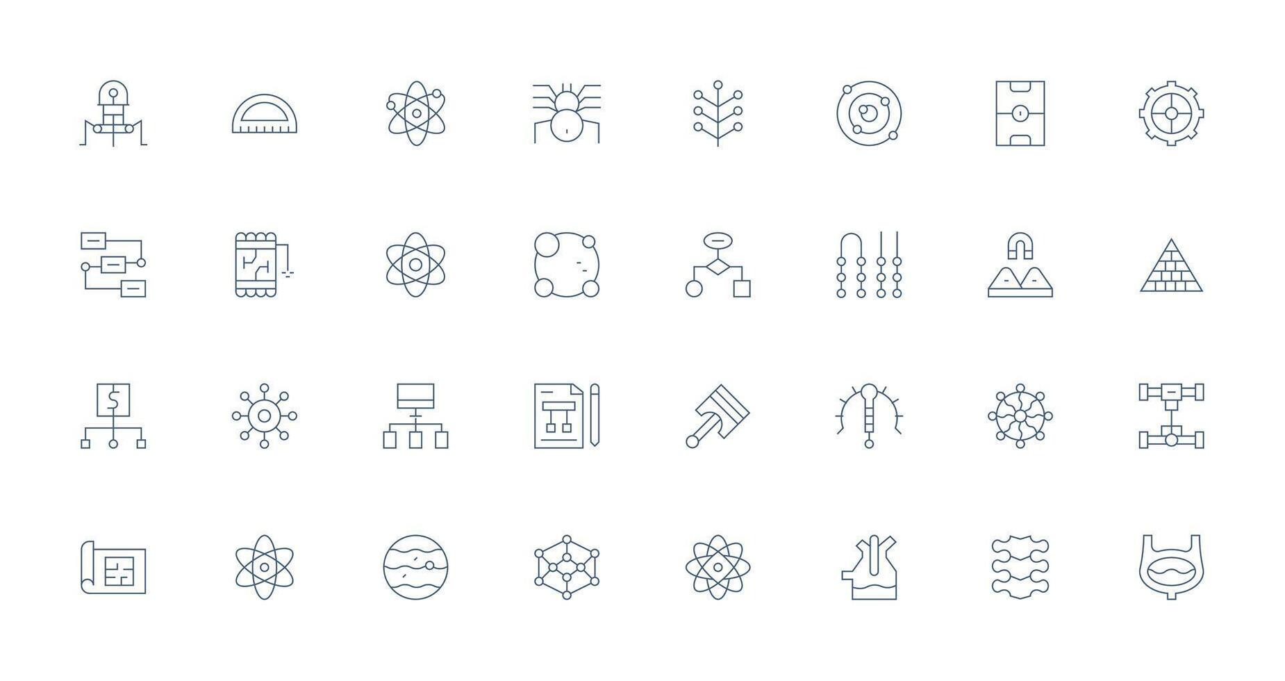 Thin Line Style Diagram Icons with 32 Vectors Dashboard Icon Series