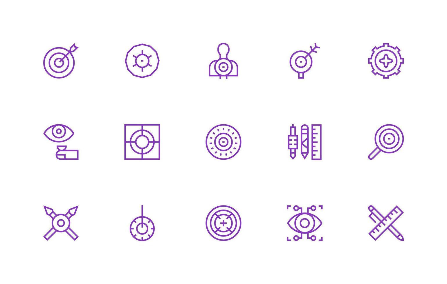 15 Regular Line Style Icons from Accuracy Collection Universal Icon Pack vector