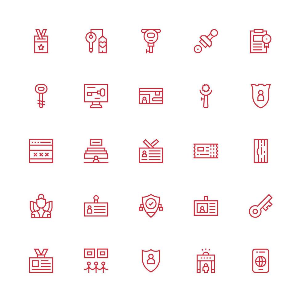 Medium Stroke Outline Icons from Authorization Set with 25 Vectors UI-Ready Icon Collection