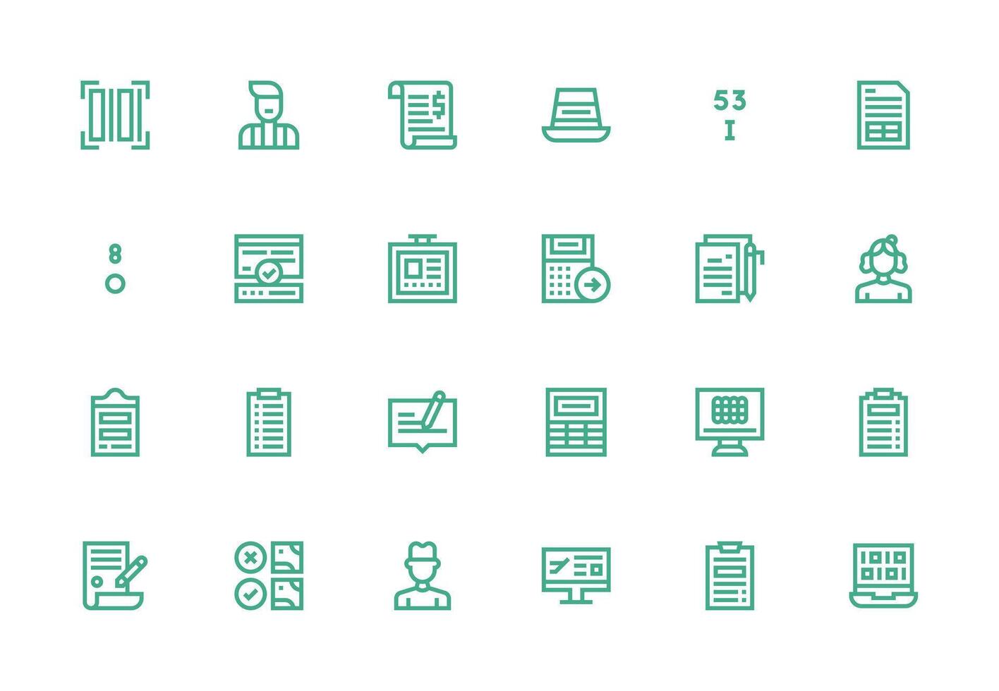 Data Entry Visual Pack containing 24 Thick Line Line Icons High-Resolution Icons for Any Platform vector
