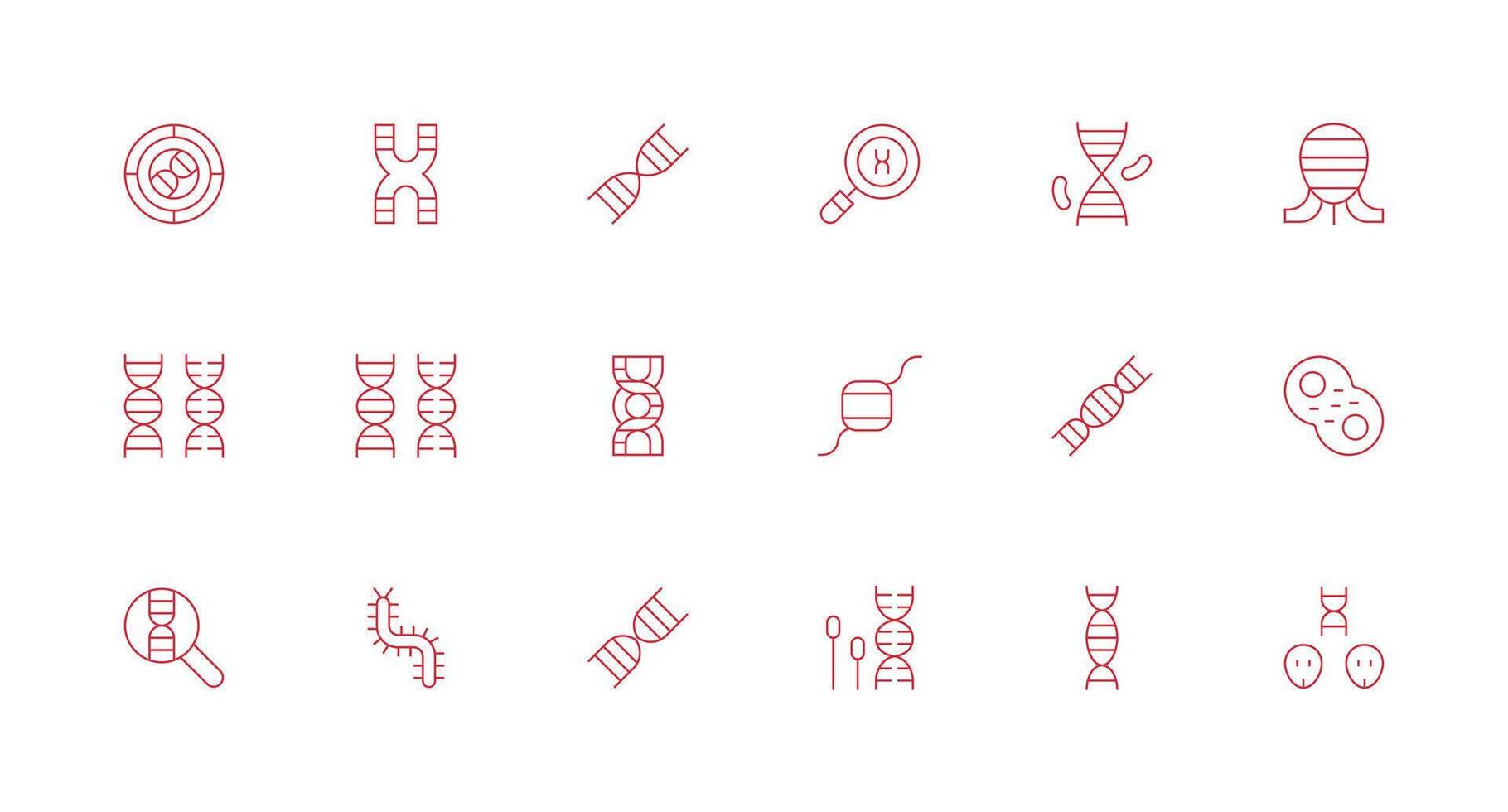 Chromosome including 18 Minimal Line Illustrations Scalable Icons for All Themes vector