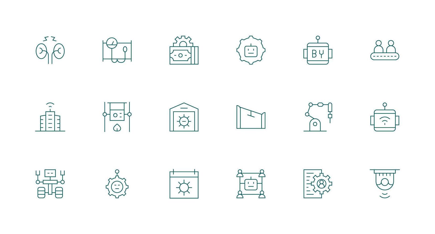 Automation Icon Collection with 18 Minimal Line Designs Essential Icon Set for Teams vector