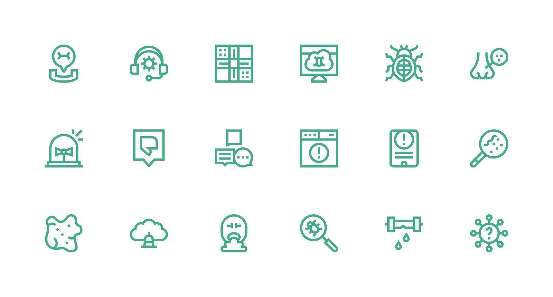 Problem Icon Collection with 18 Strong Stroke Line Designs Professional Icon Set vector