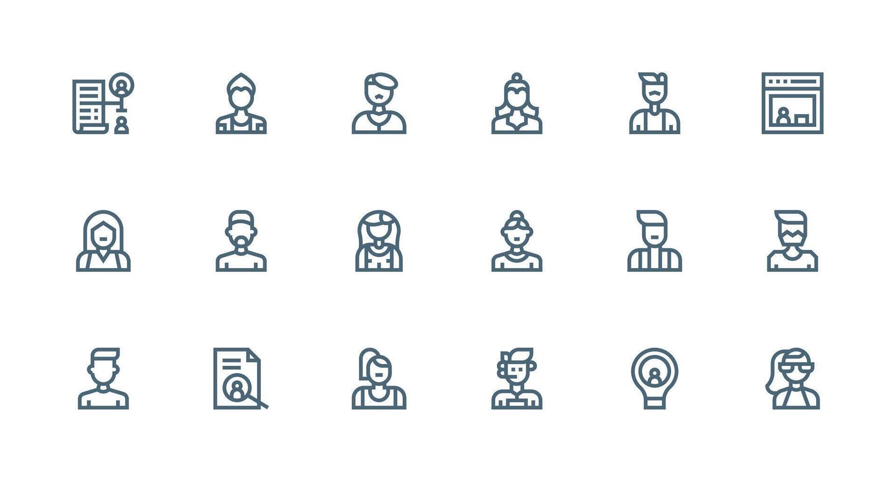 Strong Stroke Line Icons from Individual Set with 18 Vectors Web and App Icon Pack Collection