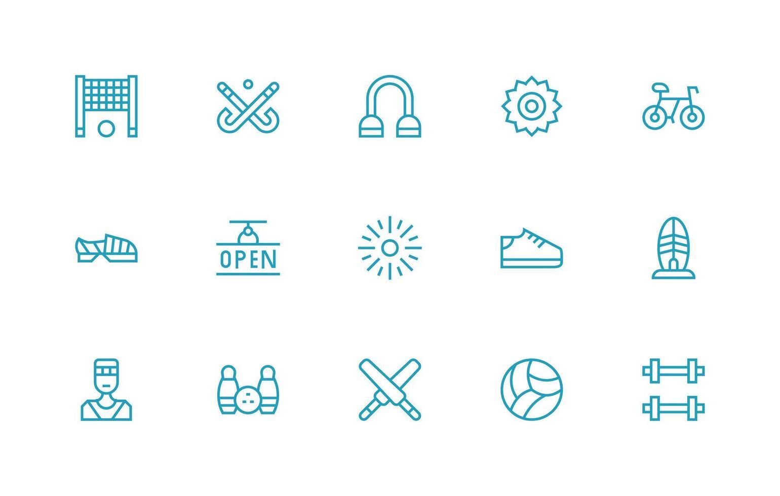 15 Icons for Active in Regular Line Format Glyph Icon Series vector