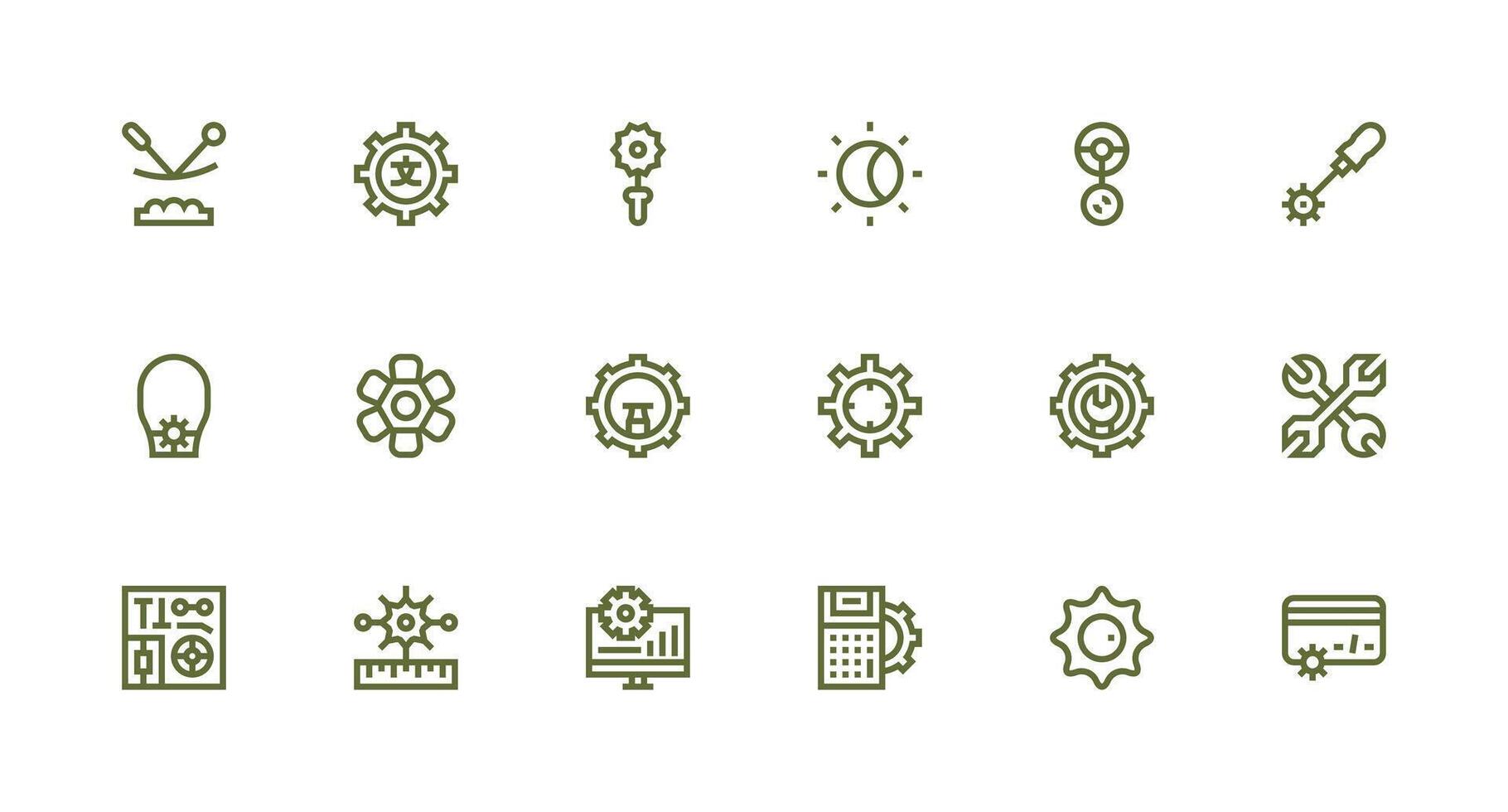 Adjustment Design Icons featuring 18 in Strong Stroke Line Style Icon Pack for Various Themes vector