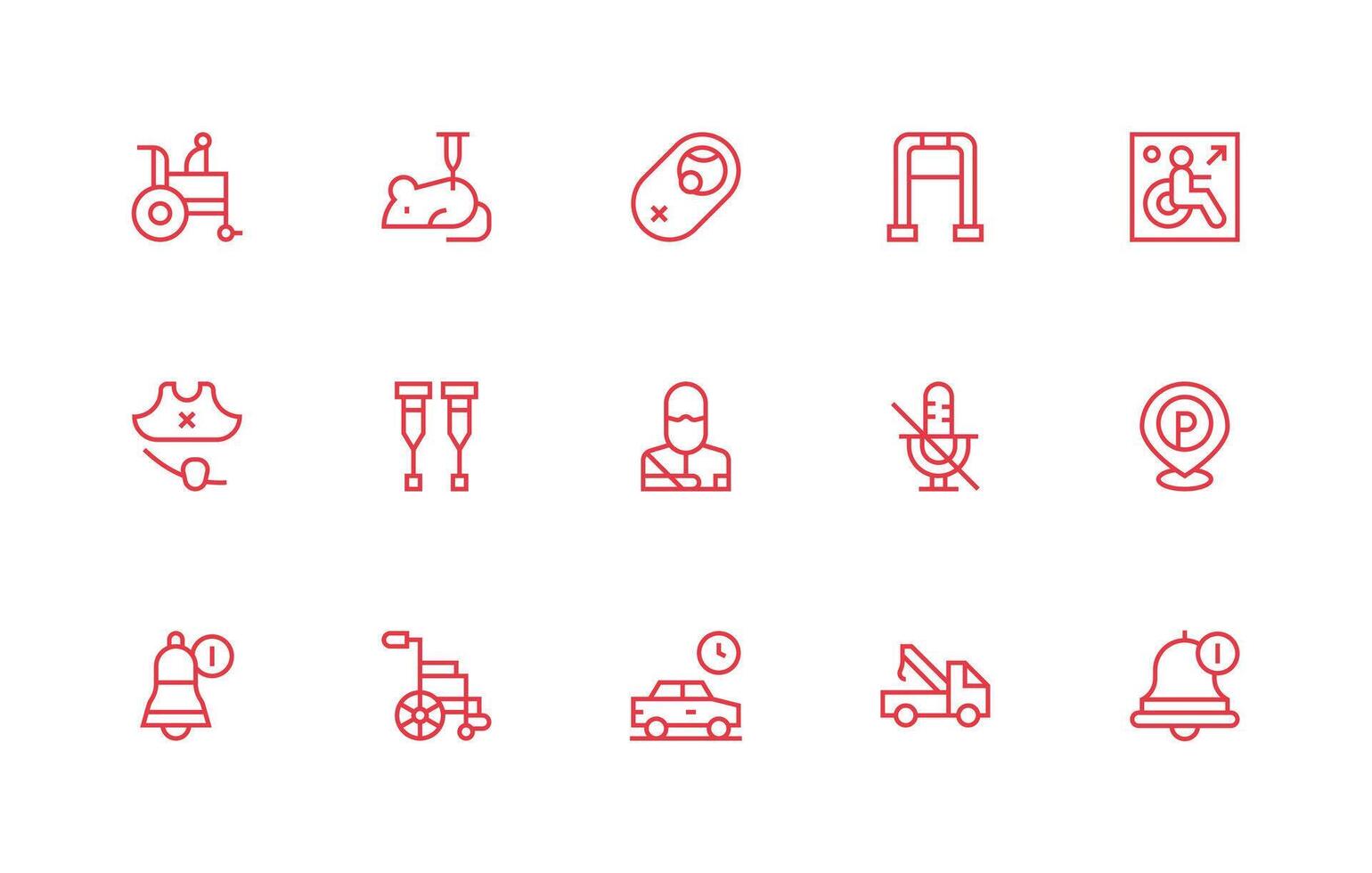 Disabled Visual Pack containing 15 Regular Line Icons Reusable Icon Set vector