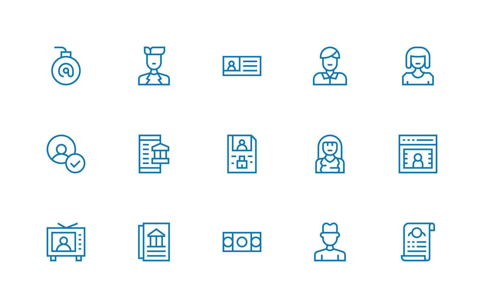 15 Regular Line Designs for Account Icons Dashboard Icon Series vector