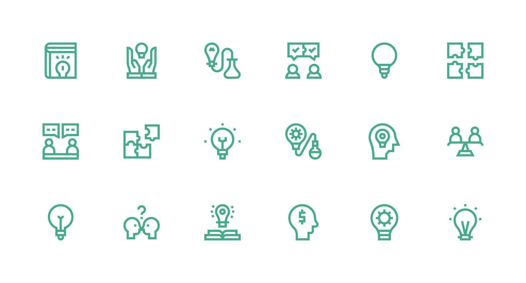 fuerte carrera línea estilo resolver problemas íconos con 18 vectores ui y ux enfocado icono colección
