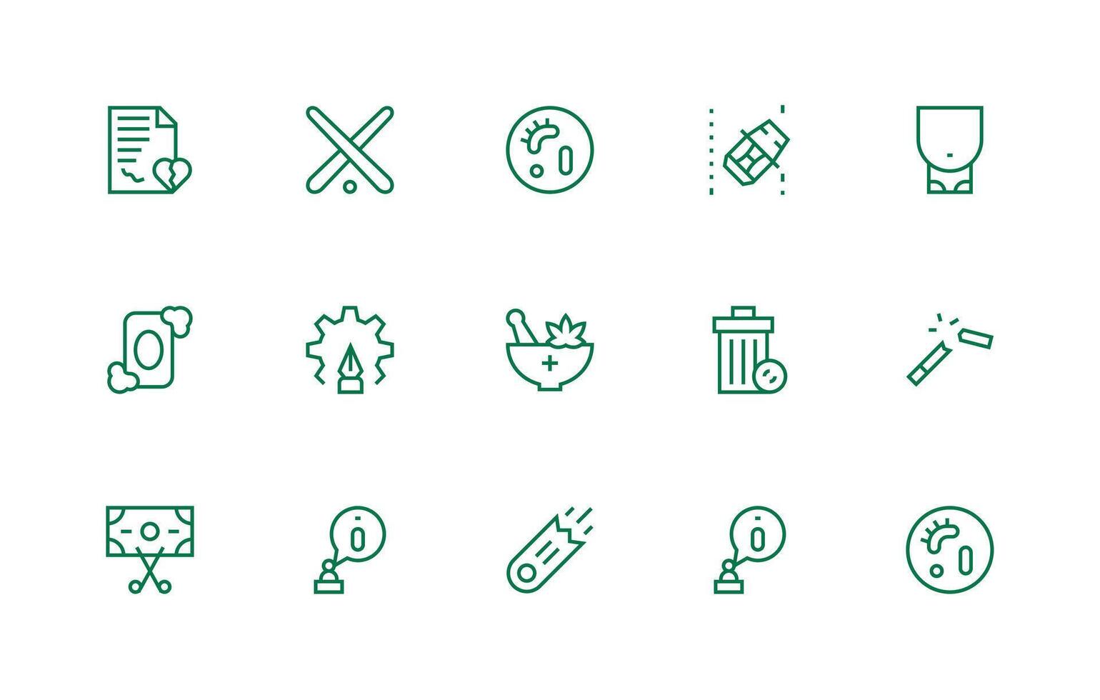 15 Icons for Void in Regular Line Format UI and UX Focused Icon Collection vector